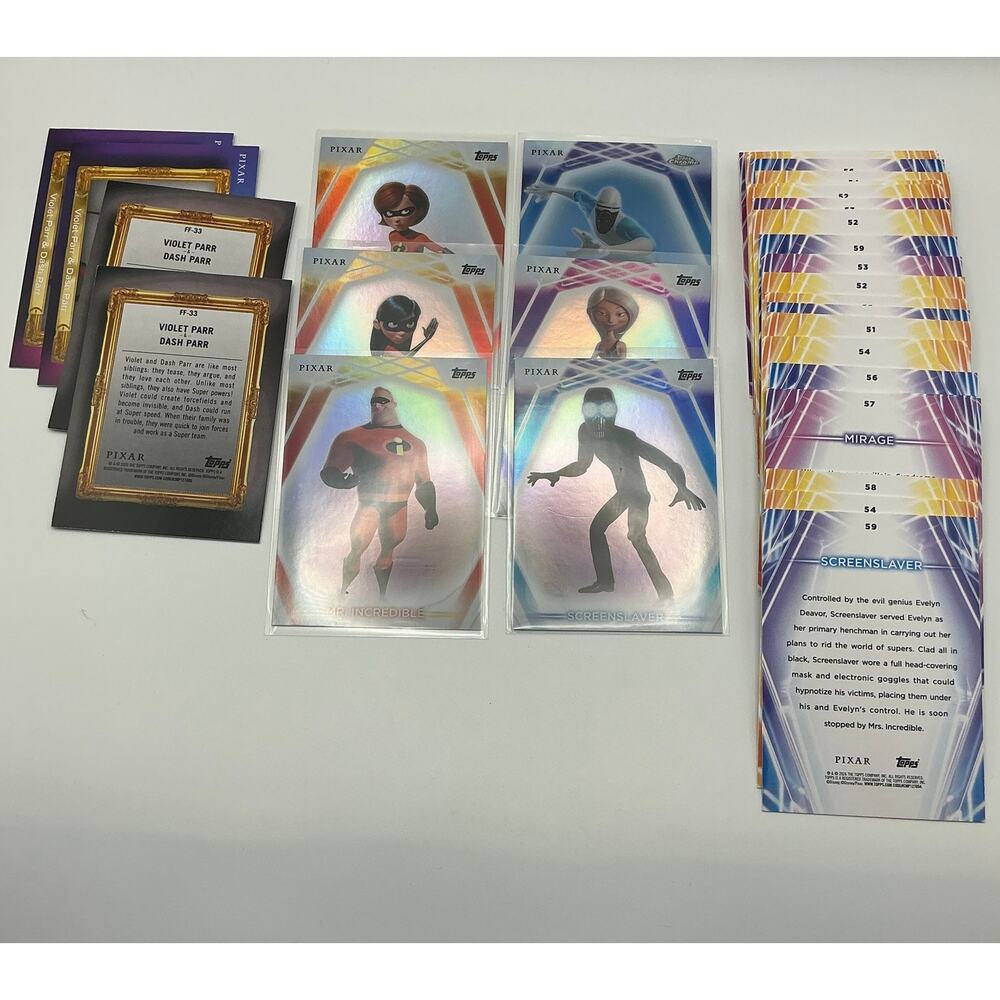 Topps Disney Pixar Incredibles Card Lot Foils Inserts Chrome - Picture 2 of 8
